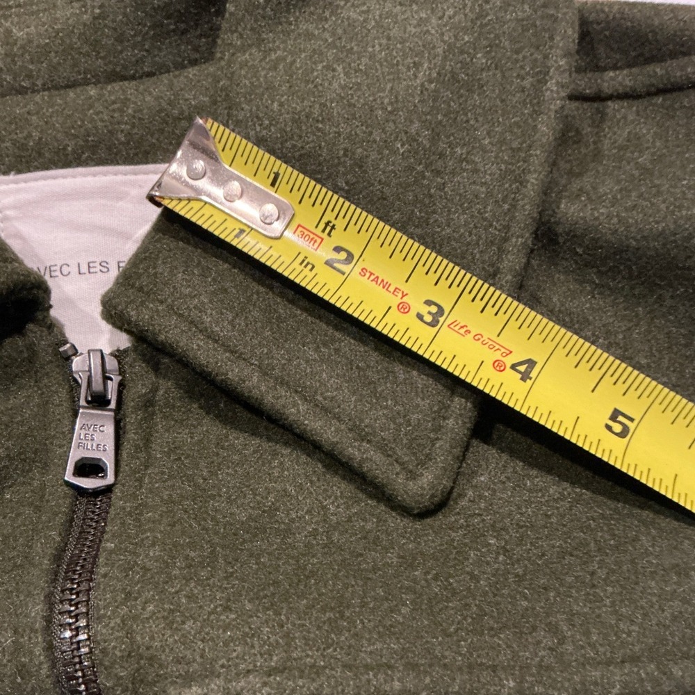 Avec Les Filles Anthropologie Relaxed Zip Front Jacket Shacket Olive Felted| XS - Picture 10 of 12
